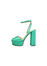 SATIN PLATFORM SANDALS 38