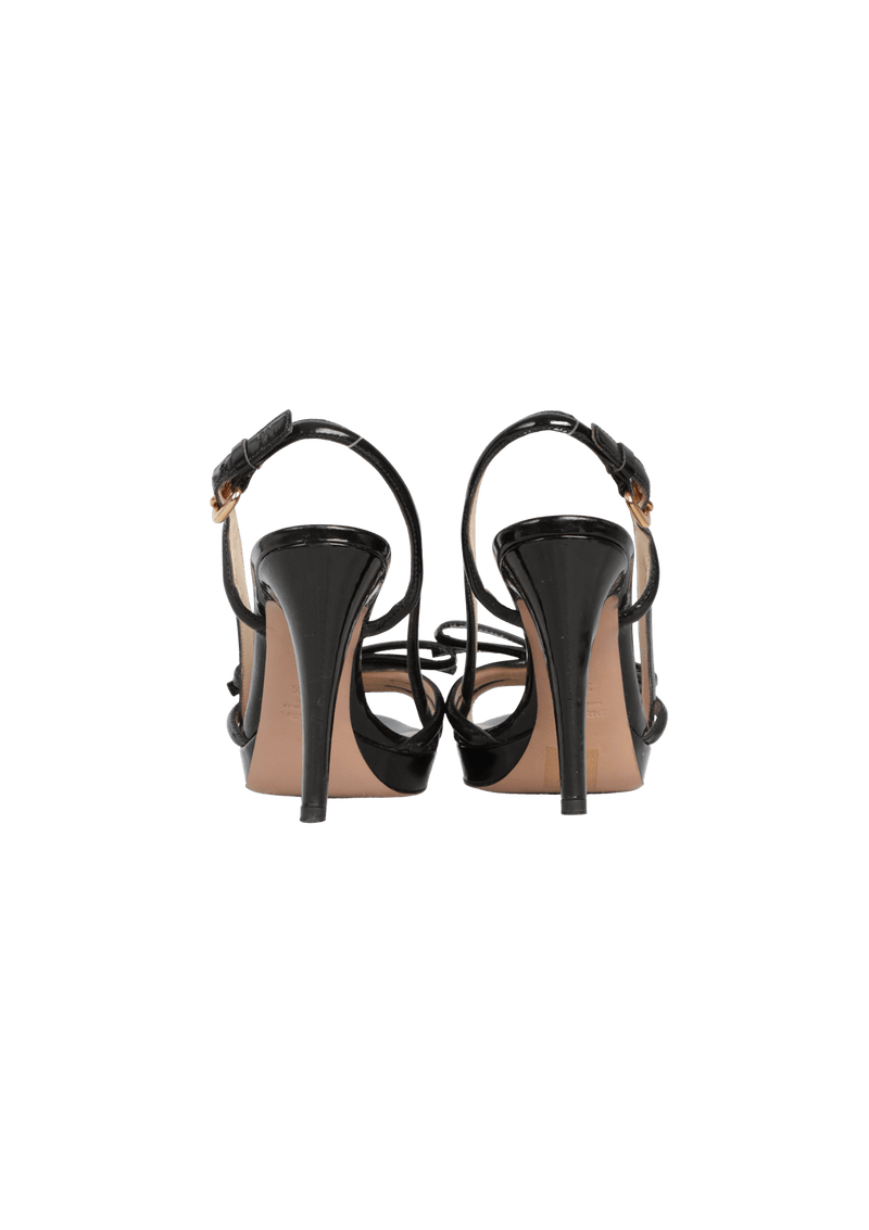 PATENT LEATHER BOW SANDALS 36.5