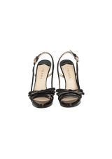 PATENT LEATHER BOW SANDALS 36.5