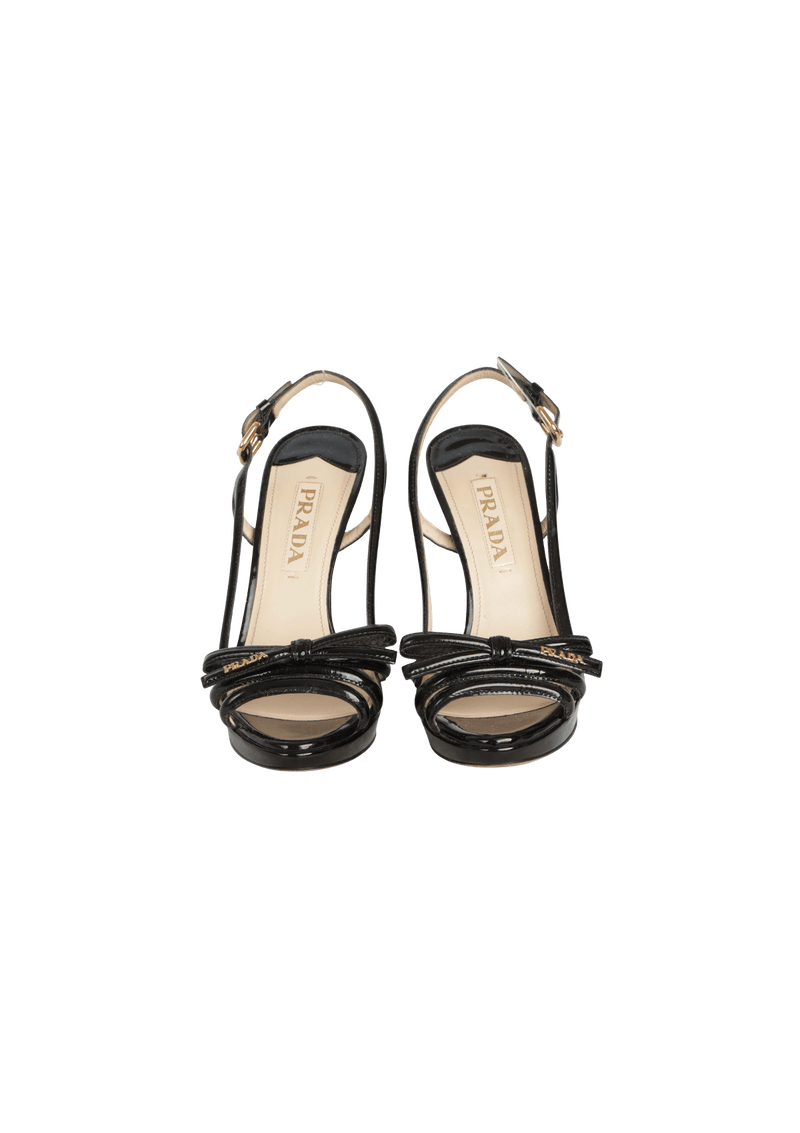 PATENT LEATHER BOW SANDALS 36.5