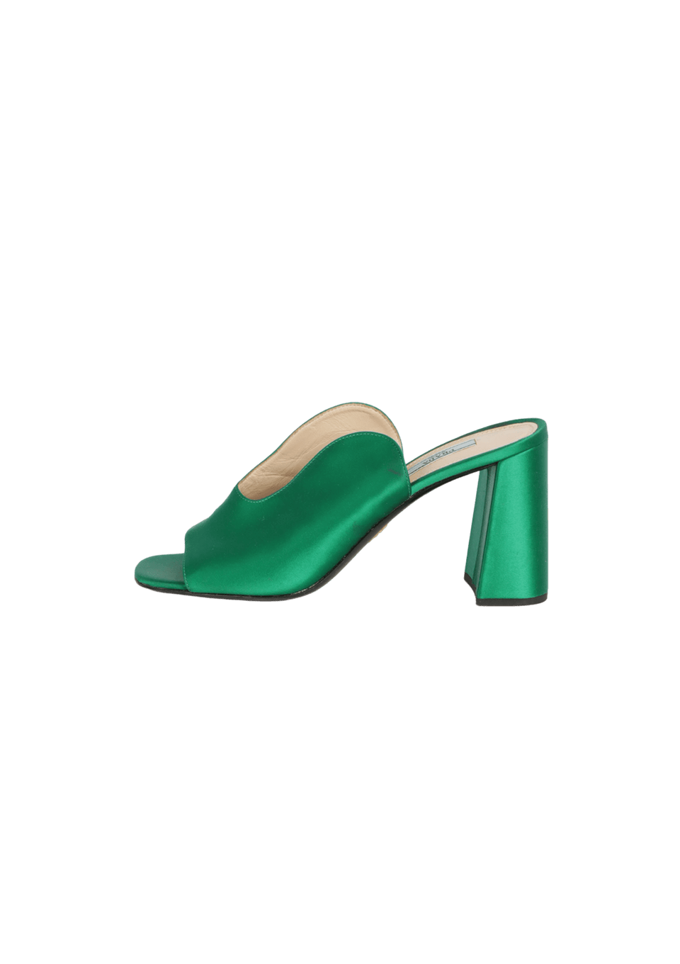 SANDÁLIA PRADA SATIN MULES VERDE 39 ORIGINAL – Gringa