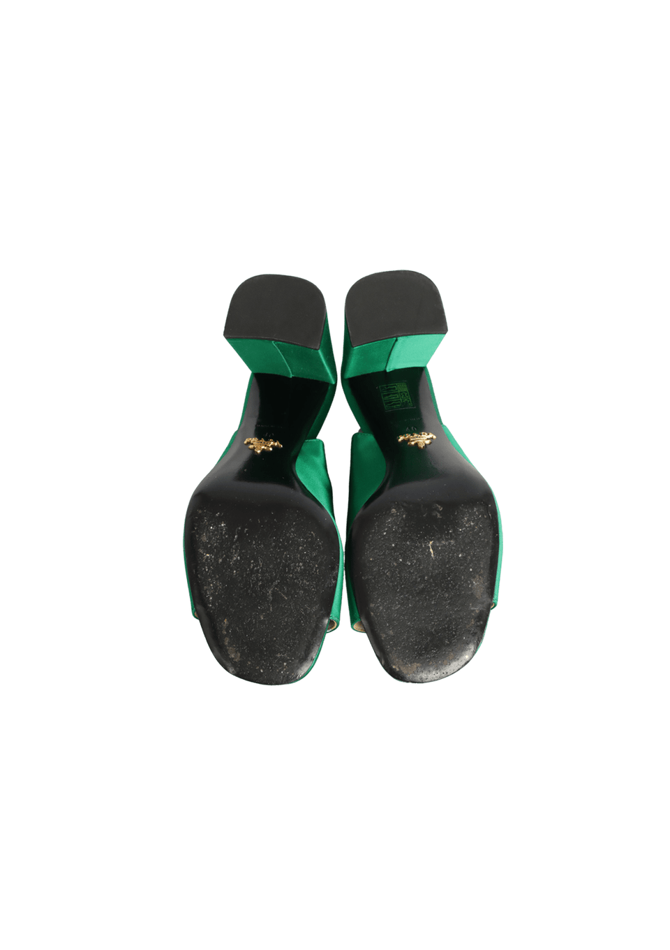 SANDÁLIA PRADA SATIN MULES VERDE 39 ORIGINAL – Gringa