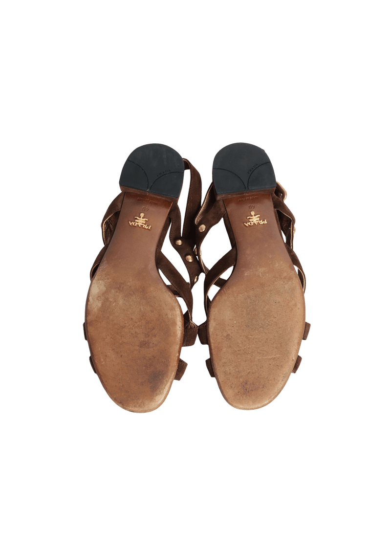 SUEDE FLAT SANDALS 39