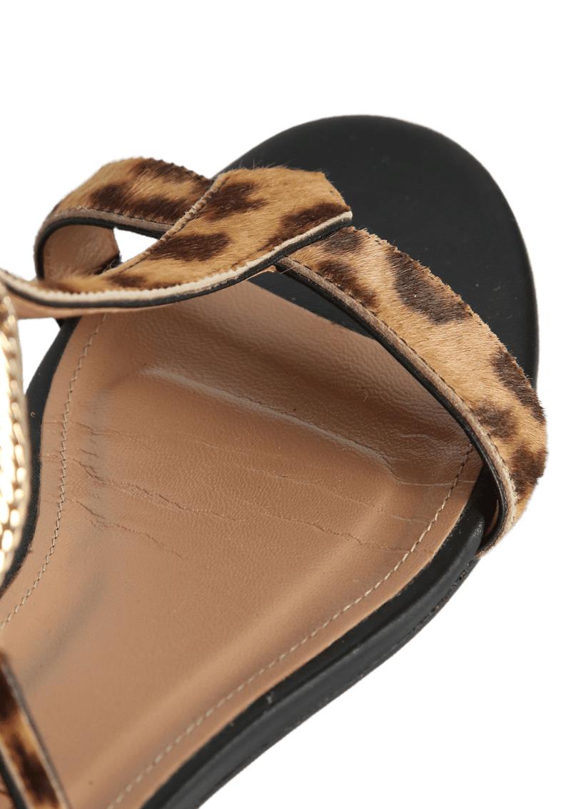 PONY HAIR FLAT SANDALS 35