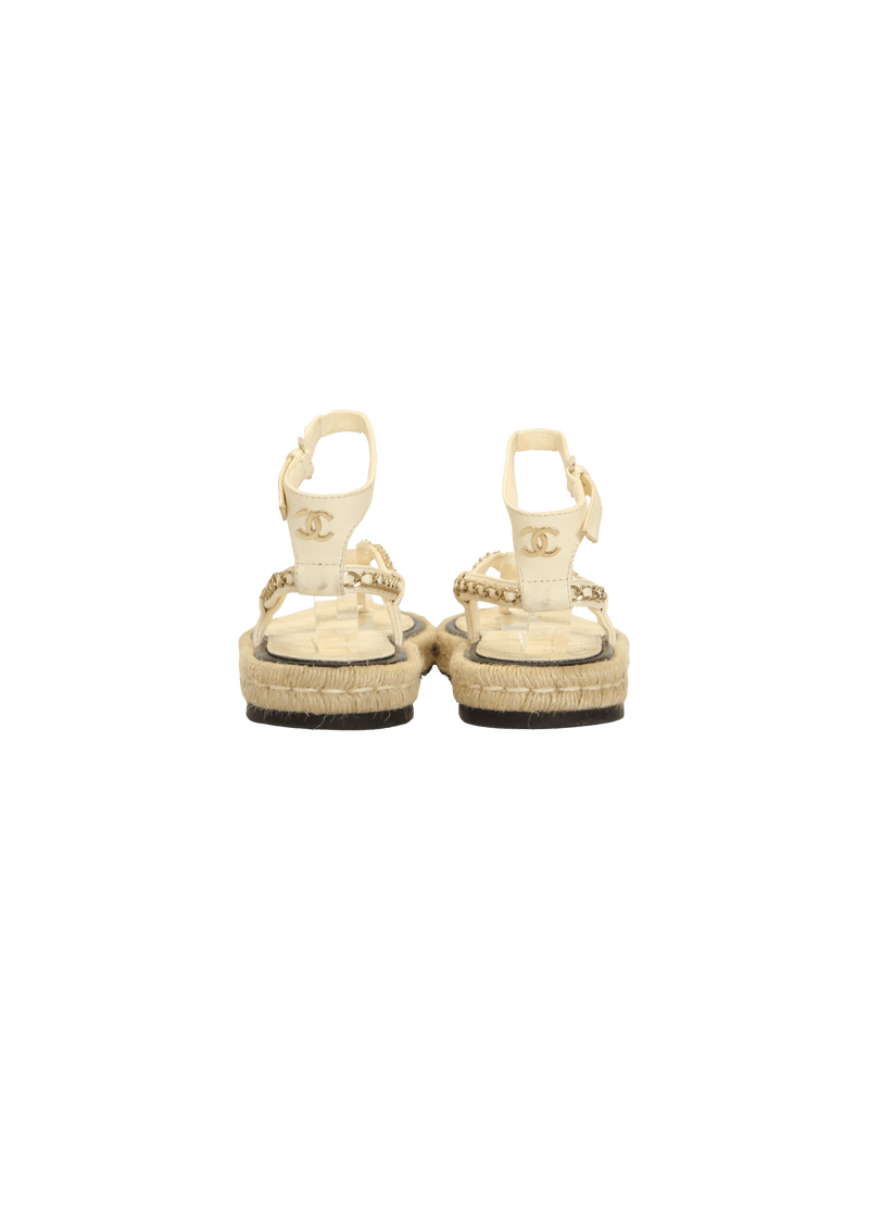 CHAIN CC THONG ESPADRILLE SANDALS 36