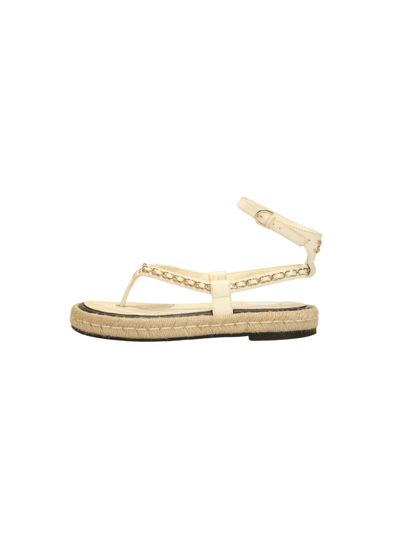 CHAIN CC THONG ESPADRILLE SANDALS 36