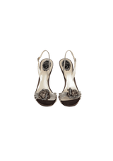 CRYSTAL SLINGBACK SANDALS 39.5