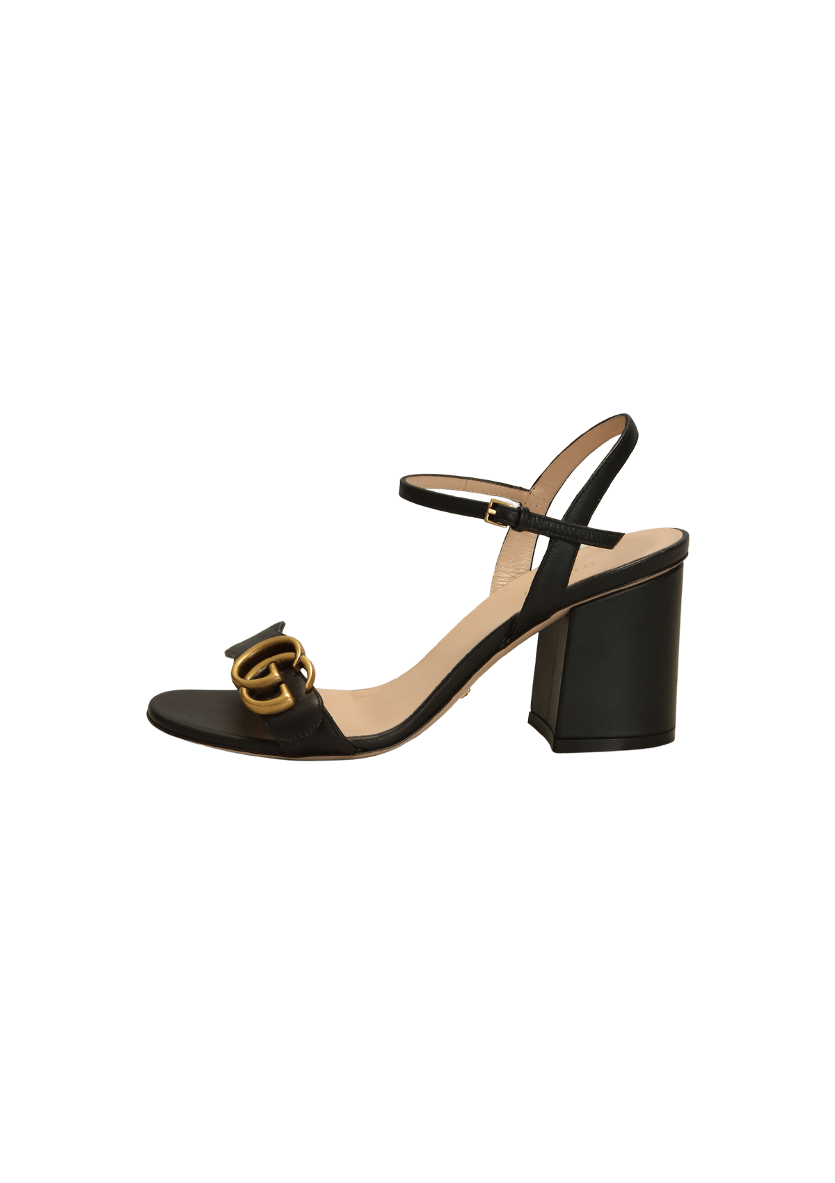 靴 Vintage Gucci Black Leather Sandals 35 SANDÁLIA SALTO ALTO GUCCI GG LOGO SANDALS PRETO 35 ORIGINAL – Gringa