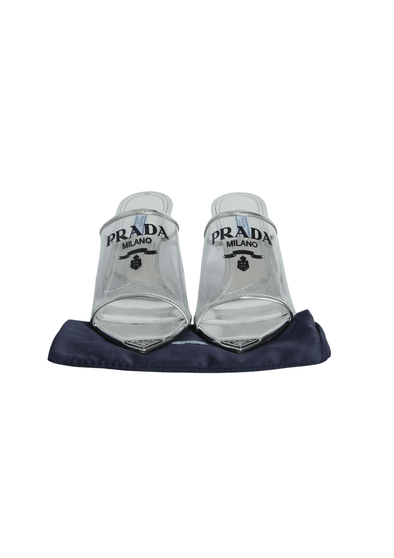 PLEXIGLASS LOGO SANDALS 36