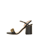LEATHER MID-HEEL SANDALS 35