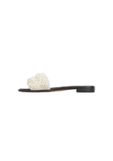 CALFSKIN PEARL CORD CC SLIDES 38