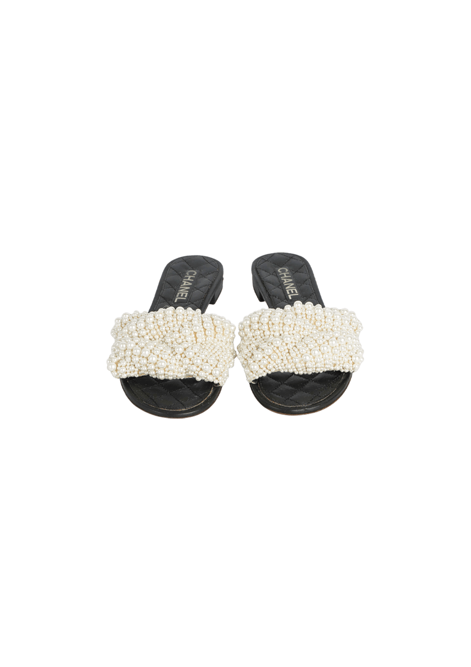 CALFSKIN PEARL CORD CC SLIDES 38