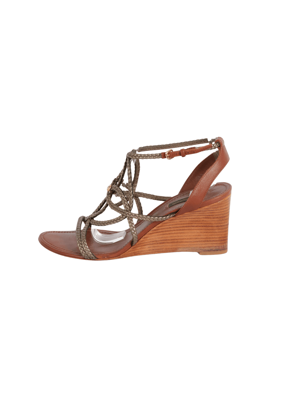 BRAIDED KILIM WEDGE SANDALS 38