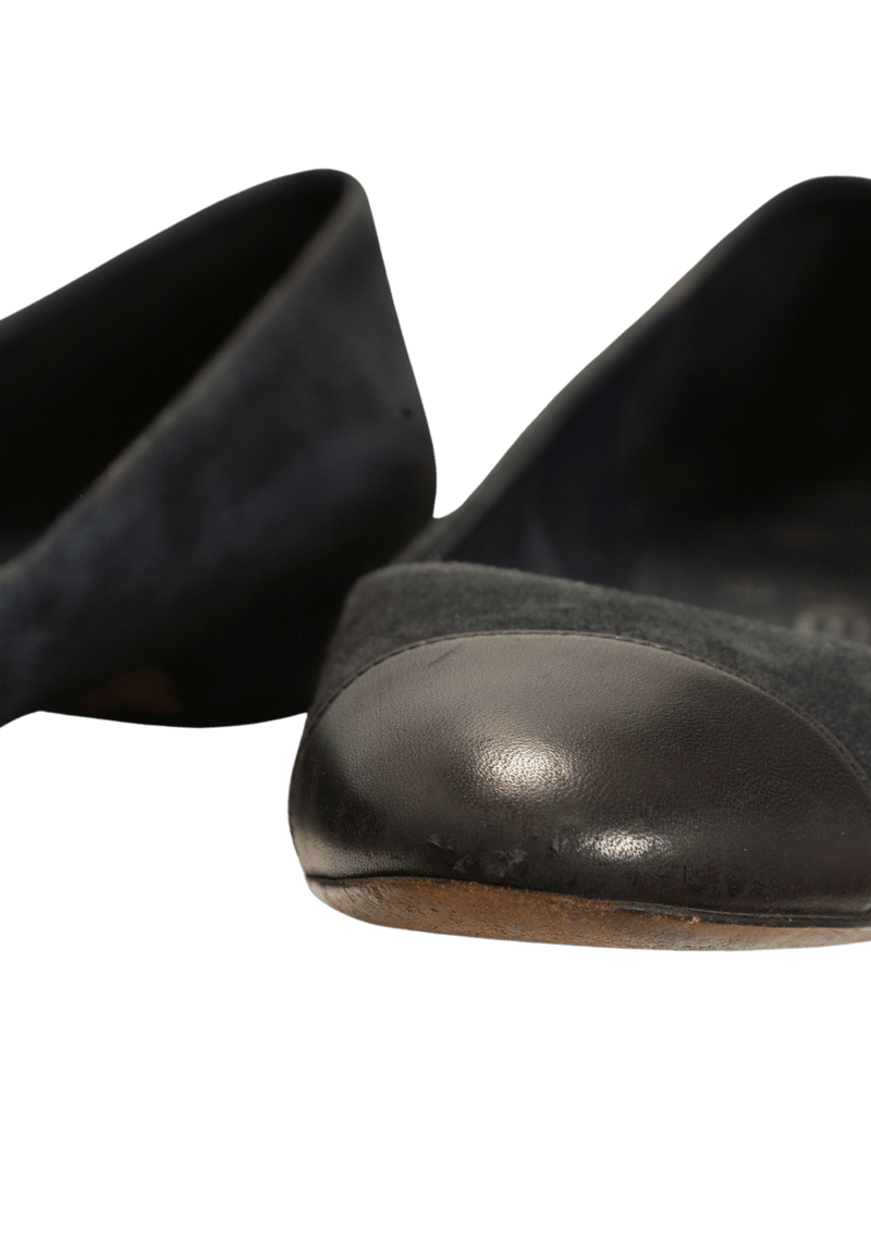 CAP TOE SUEDE BALLET FLATS 36