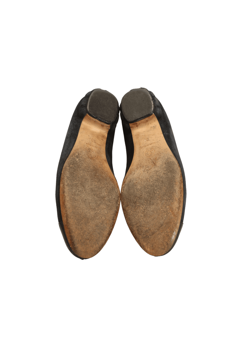 CAP TOE SUEDE BALLET FLATS 36