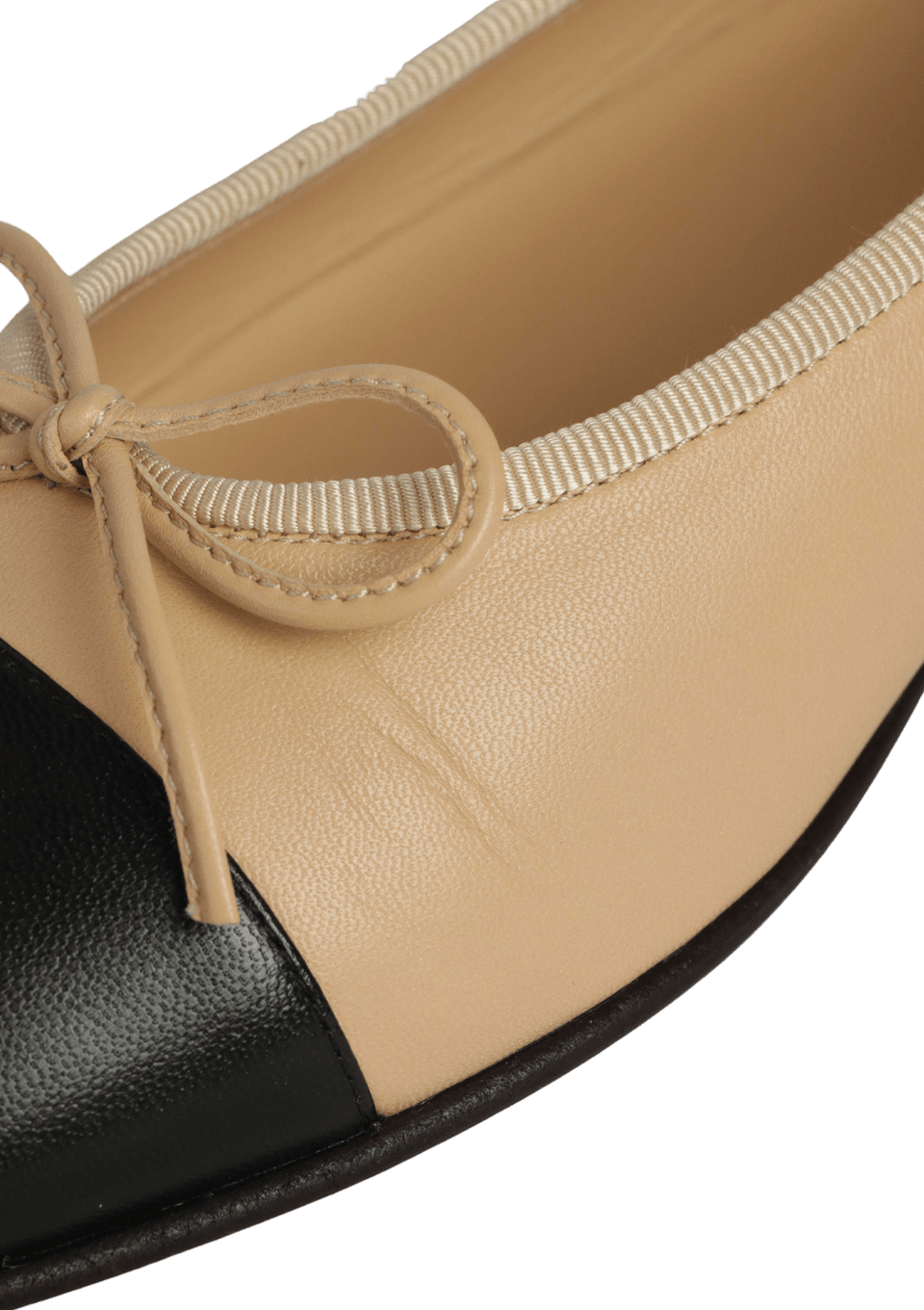 SAPATILHA CHANEL CC CAP TOE FLATS 36 BEGE ORIGINAL – Gringa