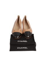 CC CAP-TOE LEATHER BALLET FLATS 38