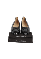 CC CAP-TOE LEATHER BALLET FLATS  38