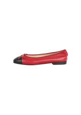 CC CAP-TOE LEATHER BALLET FLATS 40