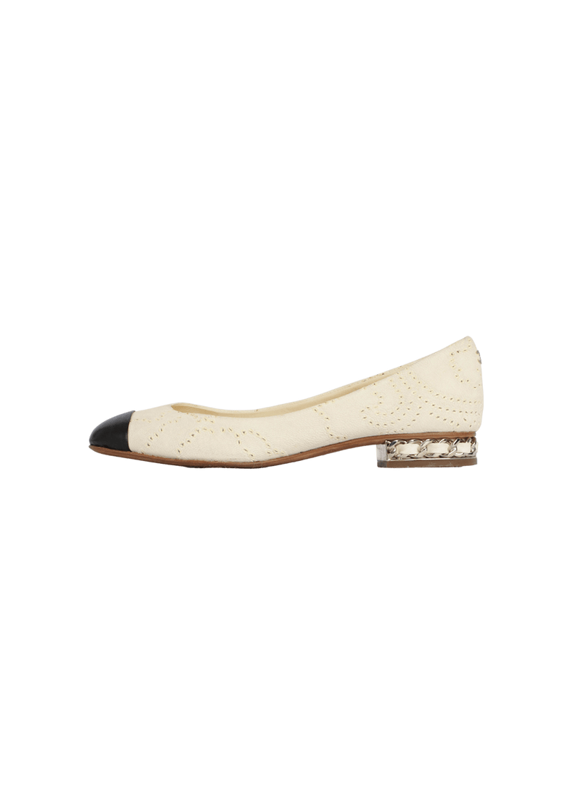 INTERLOCKING CC LOGO BALLET FLATS 36