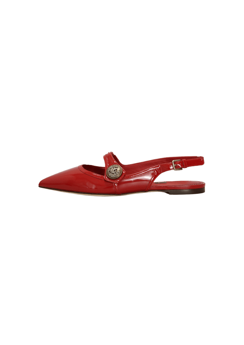 PATENT SLINGBACK FLATS 36