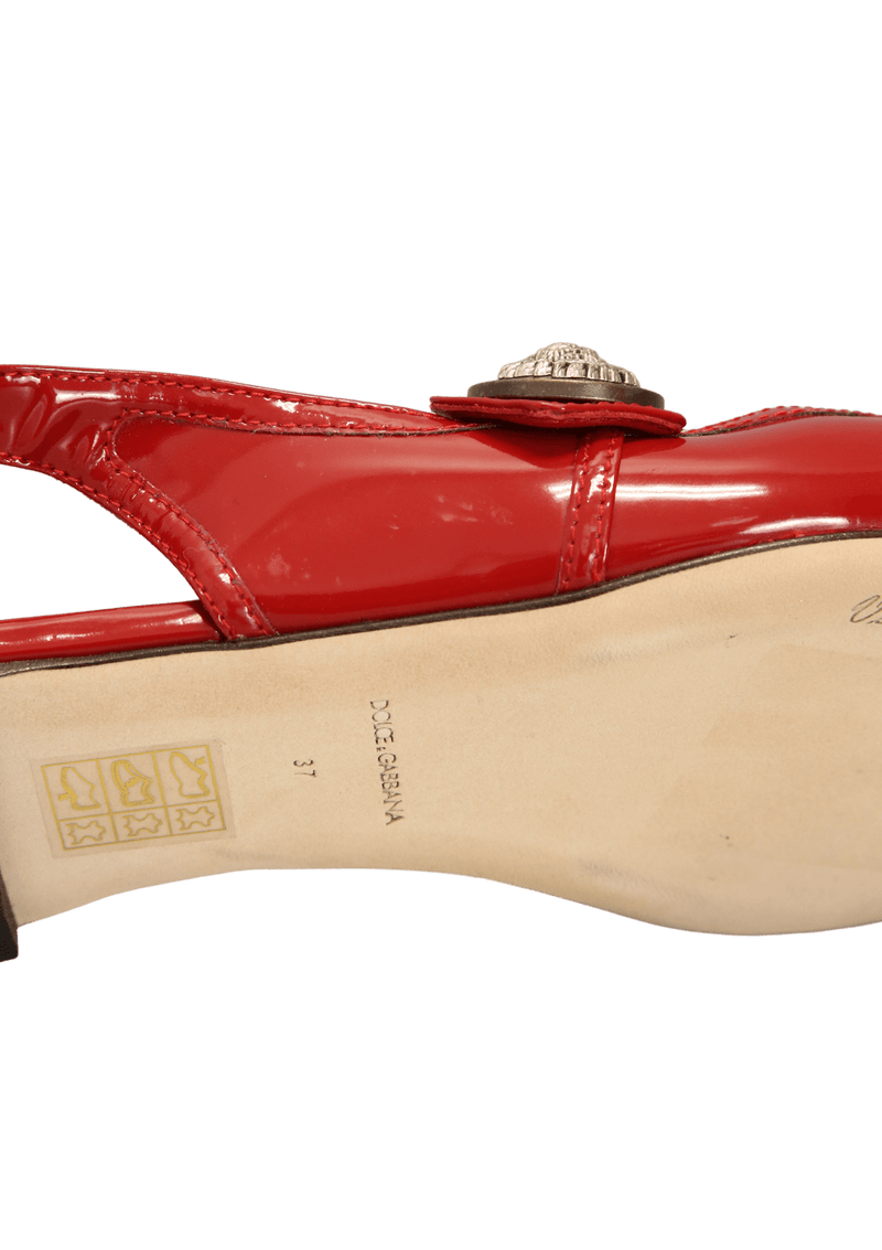 PATENT SLINGBACK FLATS 36