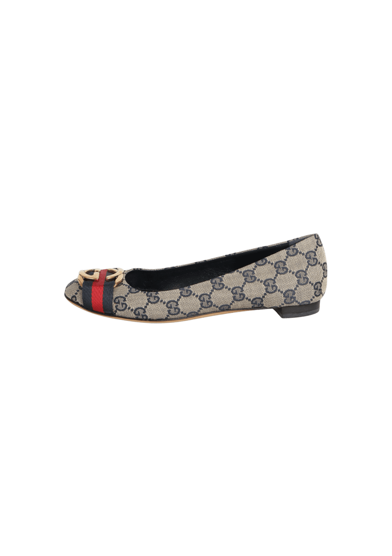 GG CANVAS BALLET FLATS 36