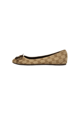 GG CANVAS BAMBOO BALLET FLATS 36.5