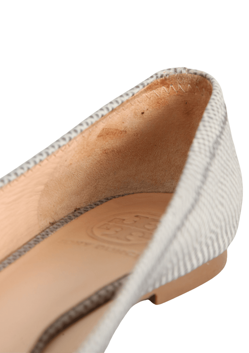 LIZARD EMBOSSED CAP TOE BALLET FLATS 35.5