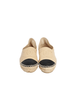 INTERLOCKING CC LOGO LEATHER ESPADRILLES 35