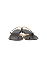 STRASS LEATHER SANDALS 39