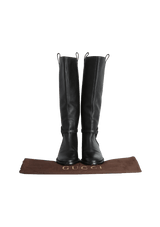 INTERLOCKING G KNEE HIGH LEATHER BOOTS 36