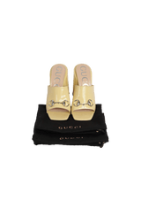 PATENT LEATHER HORSEBIT SLIDES 36.5