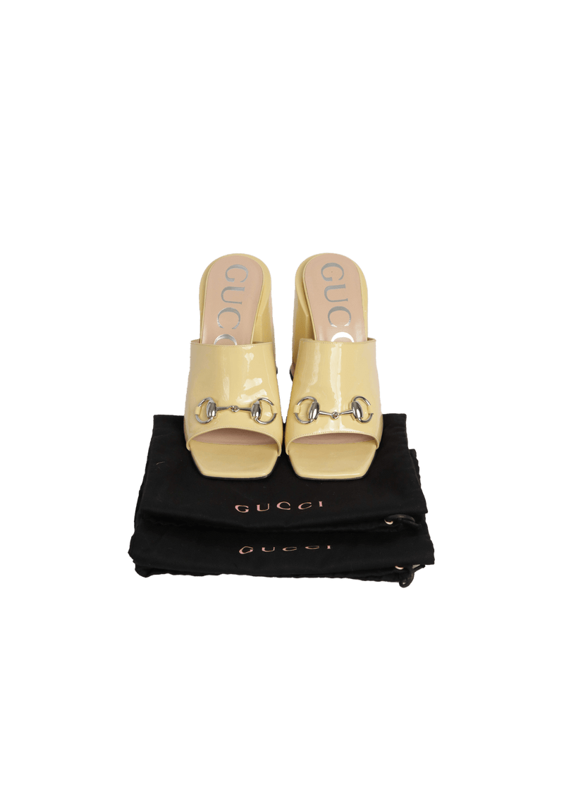 PATENT LEATHER HORSEBIT SLIDES 36.5