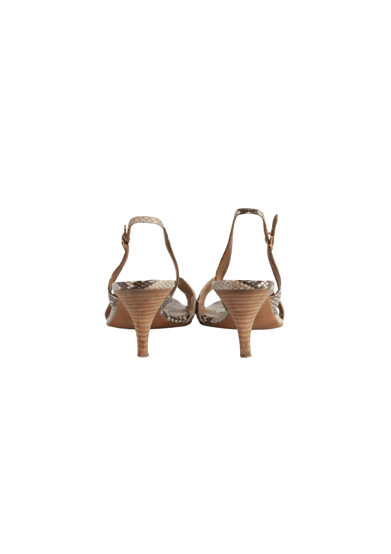 OTTOMANE PYTHON SLINGBACK SANDALS 37