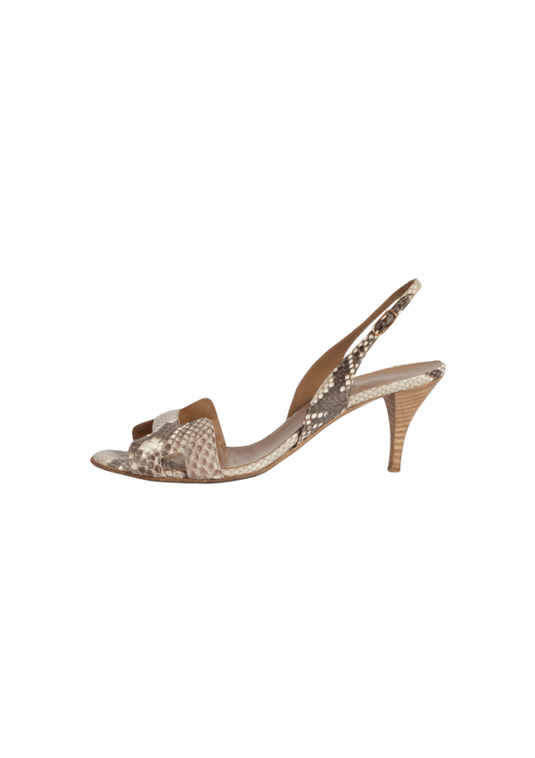 OTTOMANE PYTHON SLINGBACK SANDALS 37