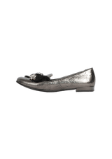 LEATHER CRYSTAL EMBELLISHMENTS LOAFERS 32