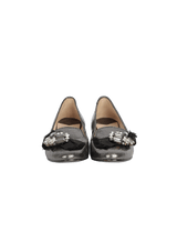 LEATHER CRYSTAL EMBELLISHMENTS LOAFERS 32