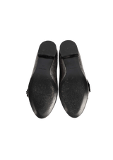 LEATHER CRYSTAL EMBELLISHMENTS LOAFERS 32