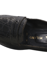 CROCODILE PENNY LOAFERS 36