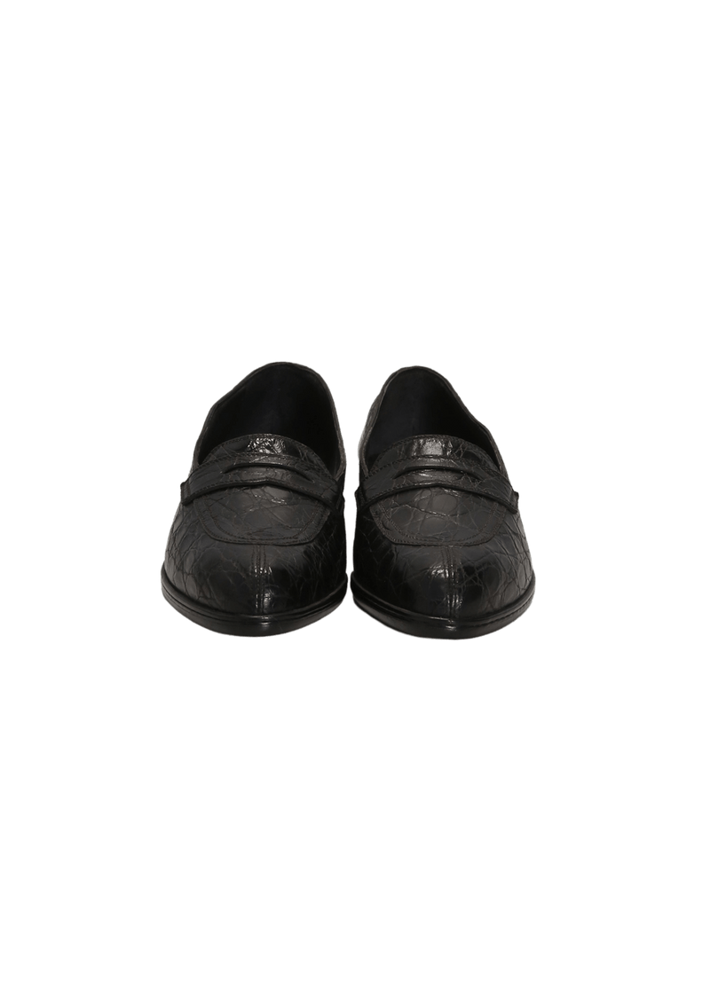 CROCODILE PENNY LOAFERS 36