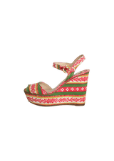 PRINTED WEDGE SANDALS 38