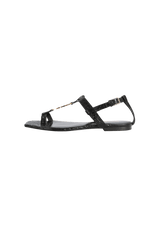 CASSANDRA FLAT SANDALS CROCO EMBOSSED LEATHER 38