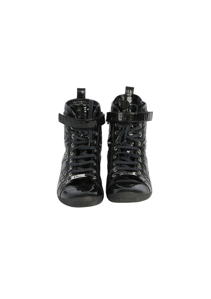 PATENT LEATHER HIGH TOP SNEAKERS 35