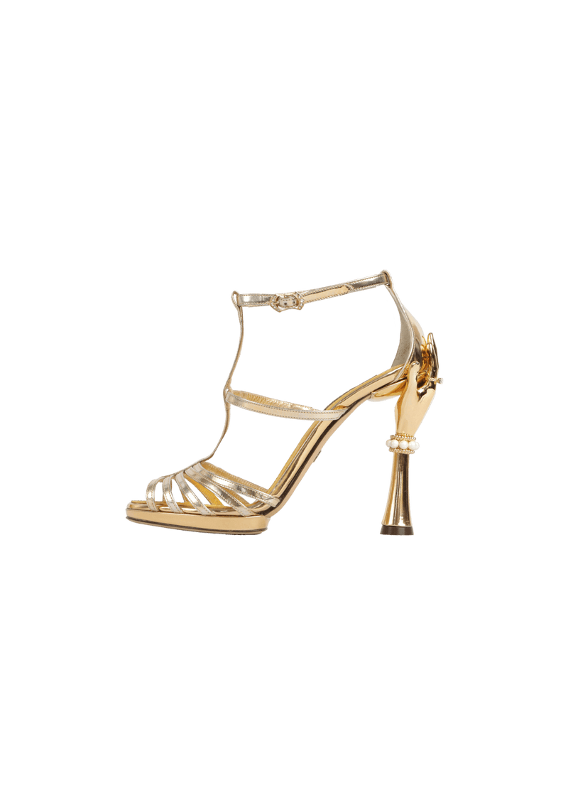 PEARL LEATHER SANDALS  35