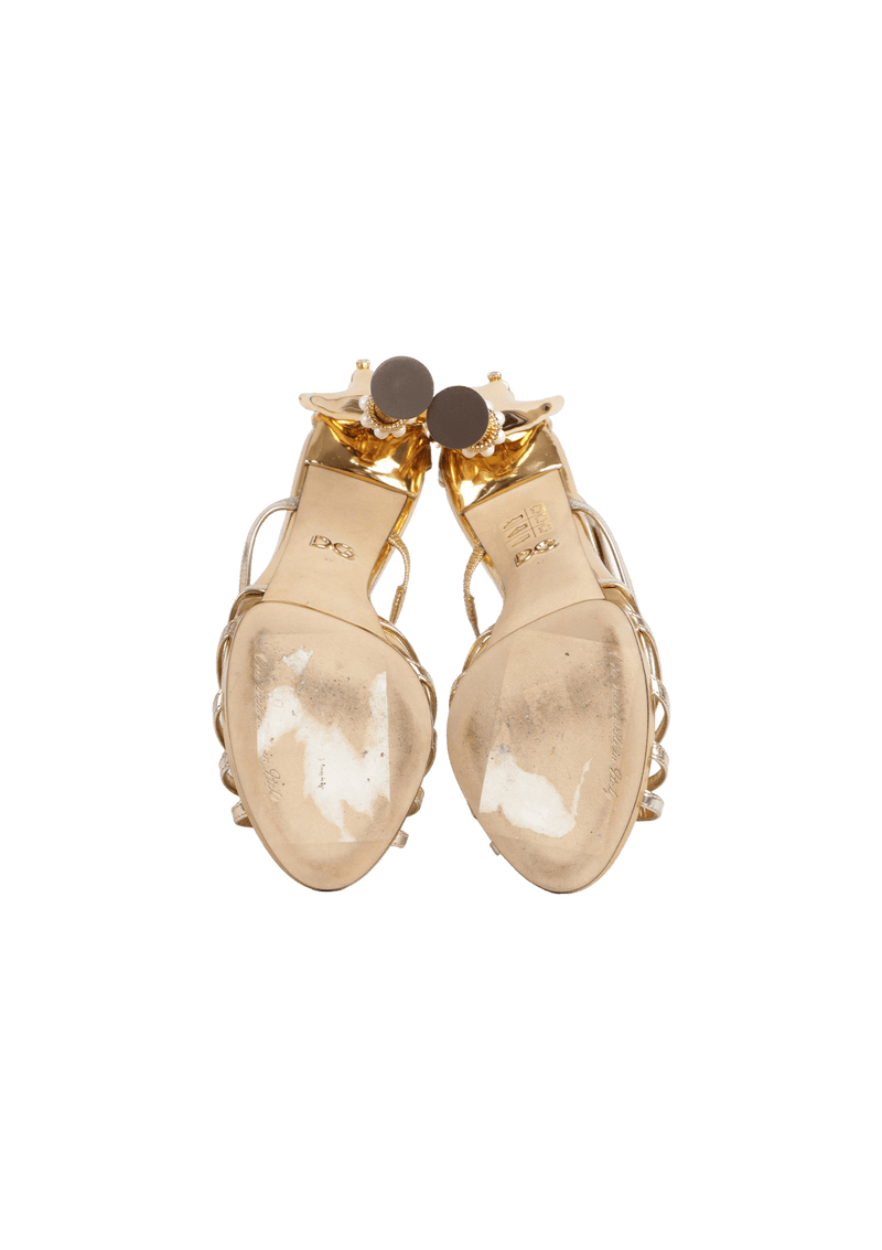 PEARL LEATHER SANDALS  35