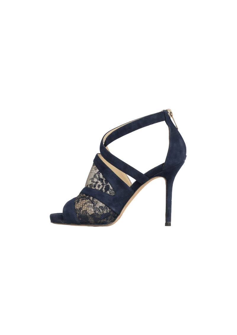 SUEDE LACE PATTERN SANDALS 32