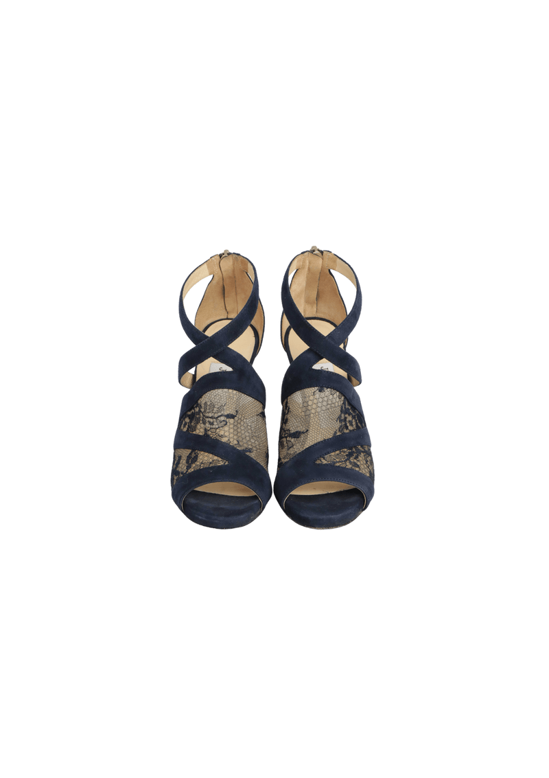 SUEDE LACE PATTERN SANDALS 32