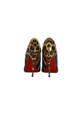 LEATHER ANIMAL PRINT PUMPS 35.5