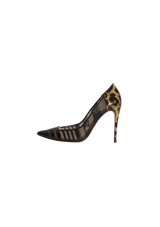 LEATHER ANIMAL PRINT PUMPS 35.5